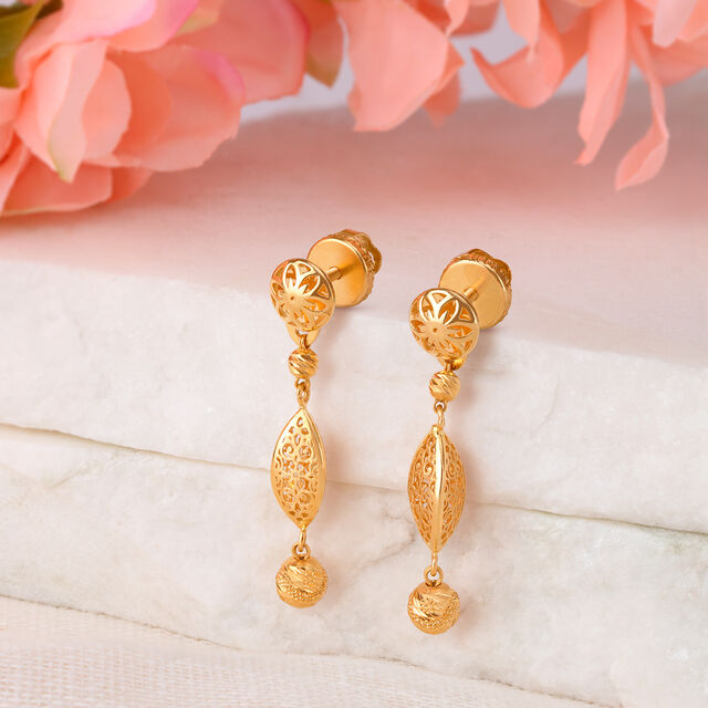 Versatile Glistening Gold Drop Earrings 
