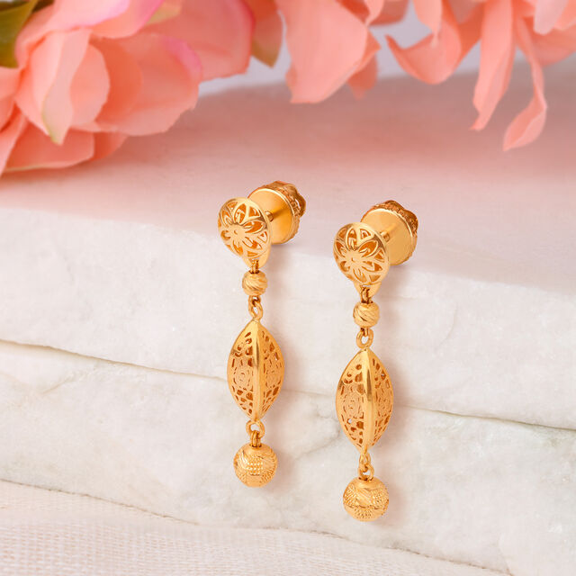 Glamourous Floral Drop Earrings 
