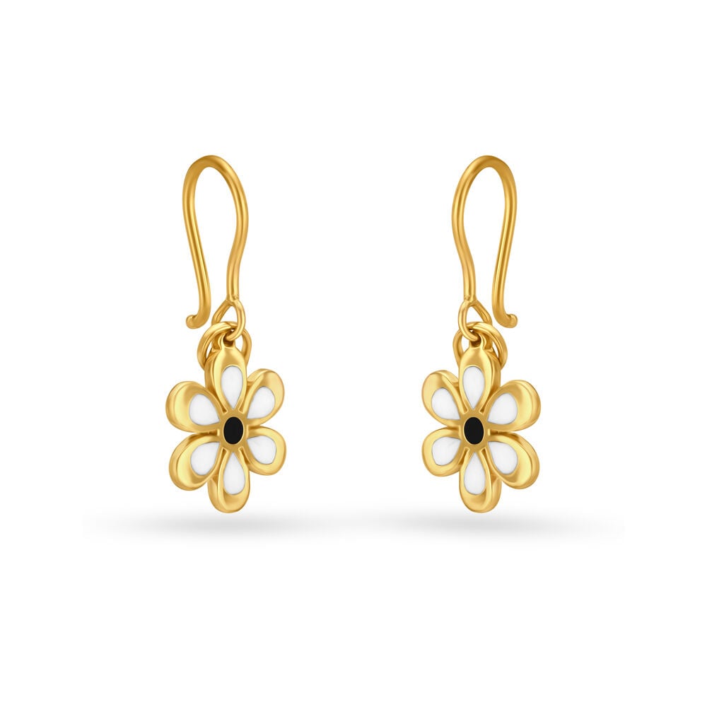 Buy Beguiling Floral Gold Hoop Earrings For Kids at Best Price Tanishq US