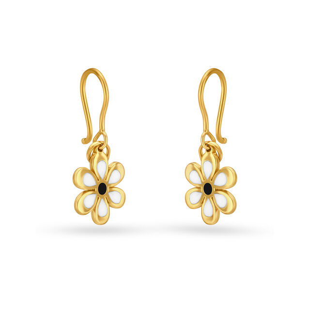 Beguiling Floral Gold Hoop Earrings For Kids