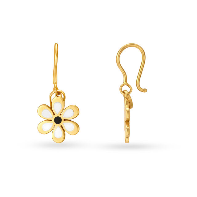 Beguiling Floral Gold Hoop Earrings For Kids
