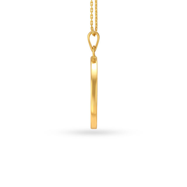 Divine Om And Gayatri Mantra Engraved Gold Pendant 2