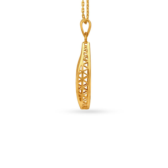 Floral Detailed Gold Pendant 2
