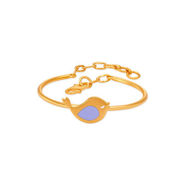 Chirping Bird Gold Bangle For Kids