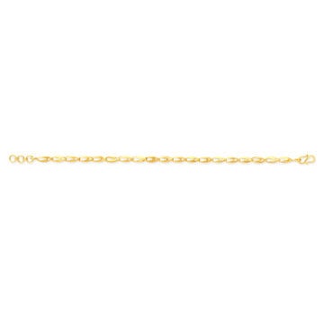 Charming Yellow Gold Carved Chain-Link Bracelet