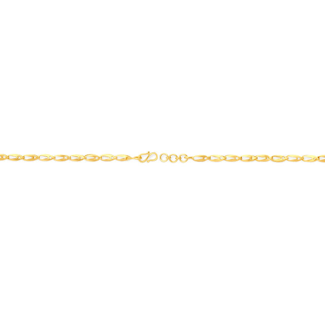 Charming Yellow Gold Carved Chain-Link Bracelet 2