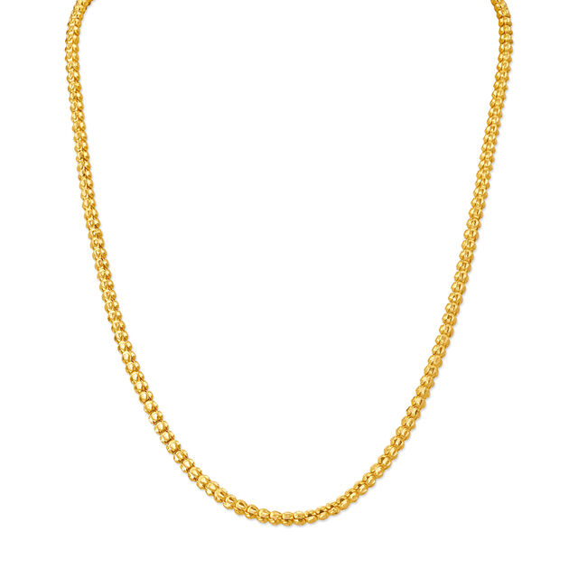 Spectacular Yellow Gold Etched Ball Chain