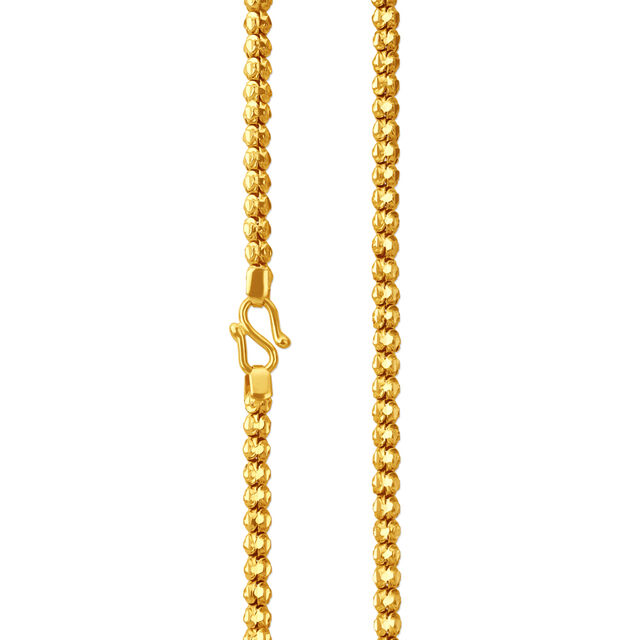 Spectacular Yellow Gold Etched Ball Chain