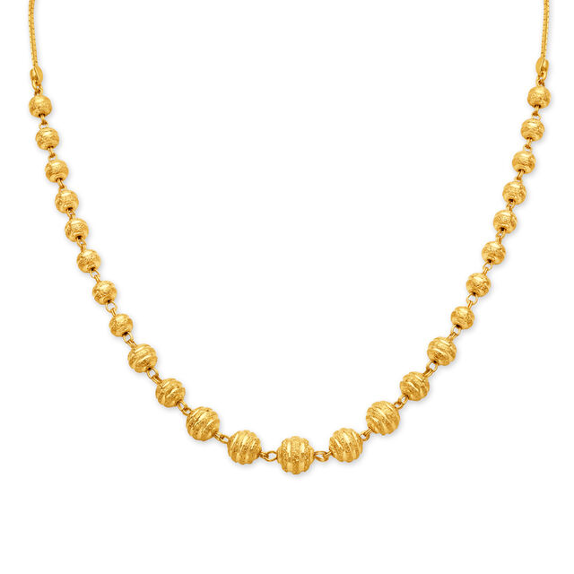 Glimmering Yellow Gold Stippled Ball Chain