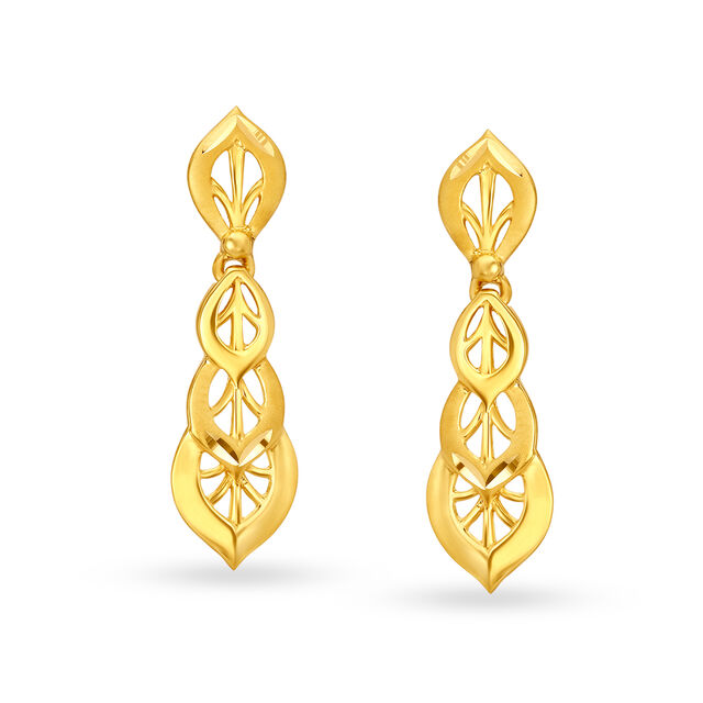 Charming Gold Leaf Drop Earrings,,hi-res