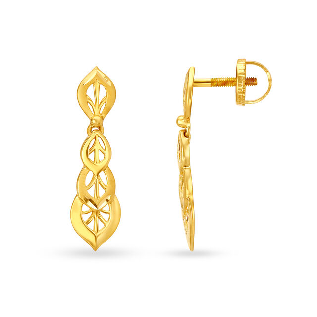 Charming Gold Leaf Drop Earrings,,hi-res