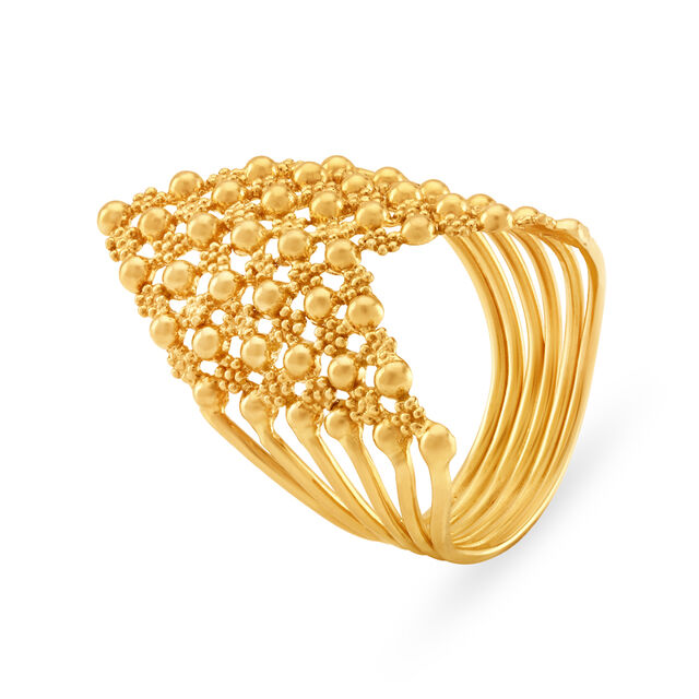 Regal 22 Karat Yellow Gold Beaded Ring