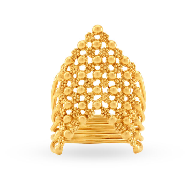 Regal 22 Karat Yellow Gold Beaded Ring