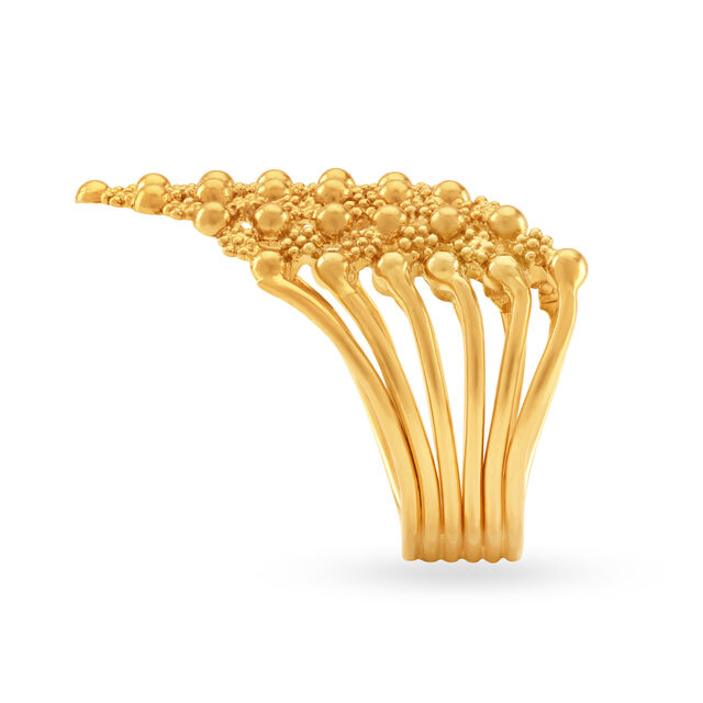 Regal 22 Karat Yellow Gold Beaded Ring