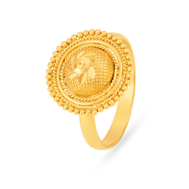 Ethnic Rava Work Gold Finger Ring,,hi-res