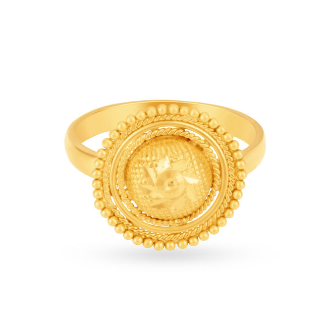 Ethnic Rava Work Gold Finger Ring,,hi-res