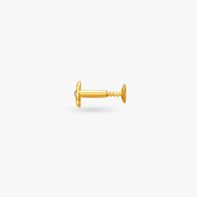 Charming Gold Nose Pin for the Indian Bride,,hi-res