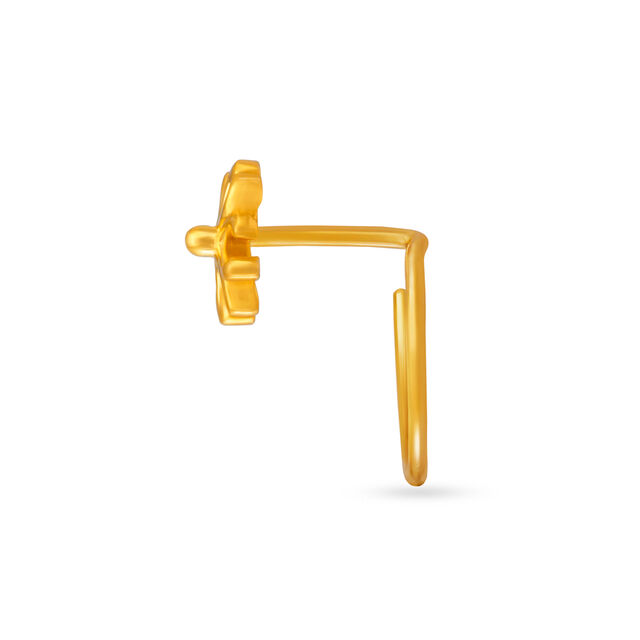 Dainty Floral Gold Nose Pin 2