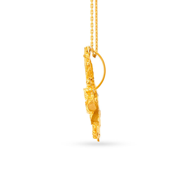Floral 22 Karat Yellow Gold Leaf Pendant,,hi-res 2