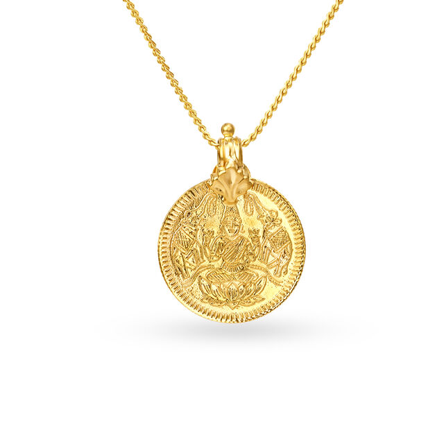 Glorious Gold Lakshmi Kasu Pendant,,hi-res 