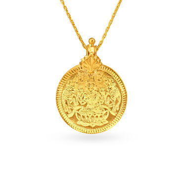 Traditional Gold Lakshmi Kasu Pendant