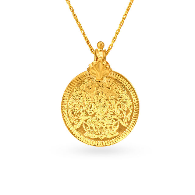 Traditional Gold Lakshmi Kasu Pendant,,hi-res 