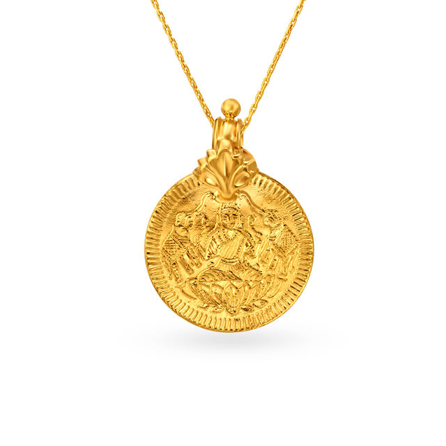 Auspicious Gold Lakshmi Kasu Pendant,,hi-res 