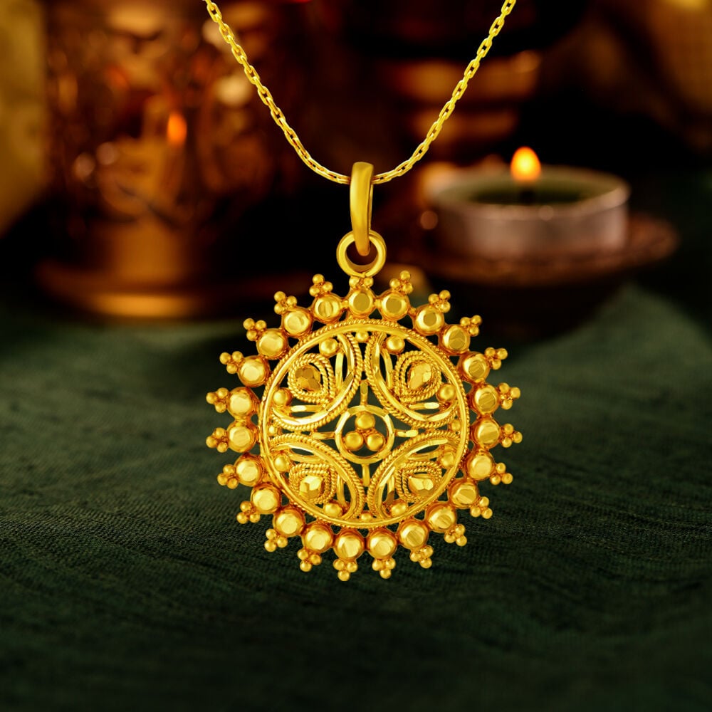 Buy Classic Gold Circular Pendant at Best Price Tanishq US