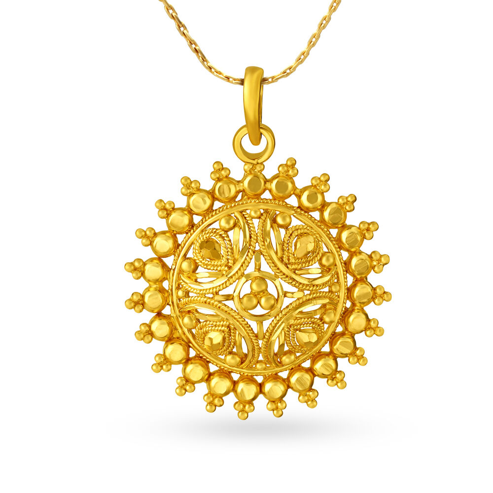 Gold circular pendant clearance