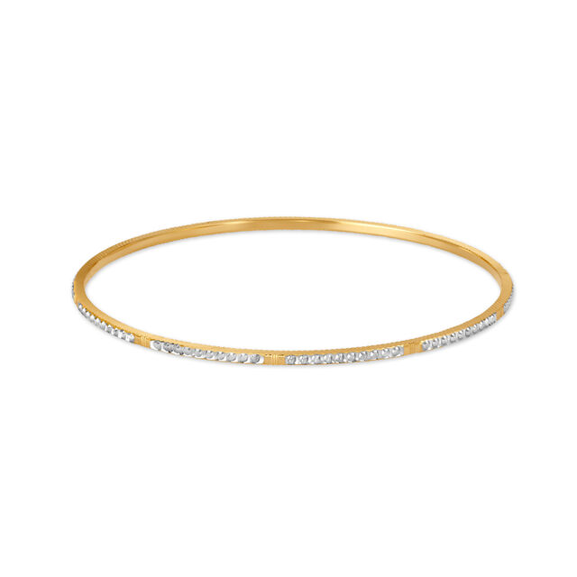 Graceful Yellow Gold Embossed Bangles 3