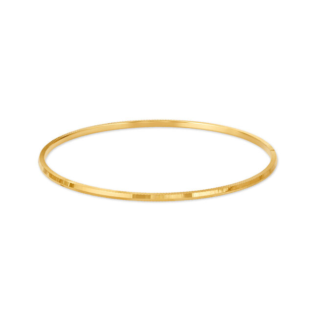 Graceful Yellow Gold Embossed Bangles 4