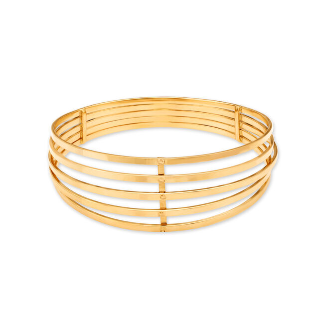 Unique Yellow Gold Corral Bangle,,hi-res 