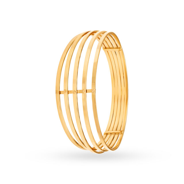 Unique Yellow Gold Corral Bangle,,hi-res 2