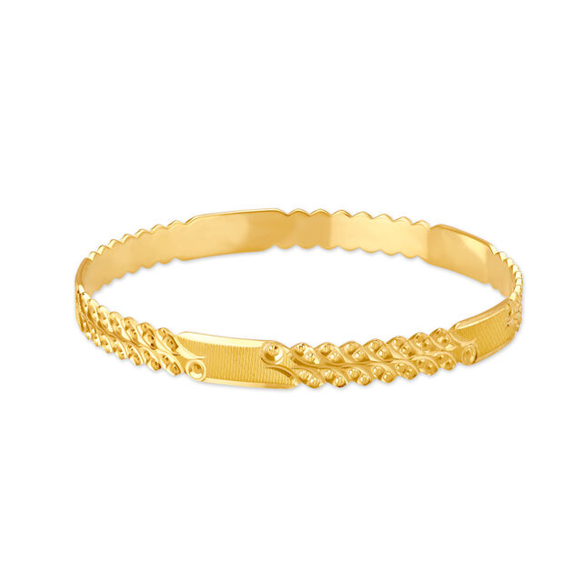Marvelous Yellow Gold Decorated Bangles,,hi-res 2