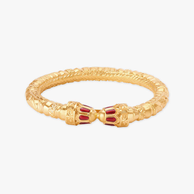Dazzling Glass Enamel Work Gold Bangles 3