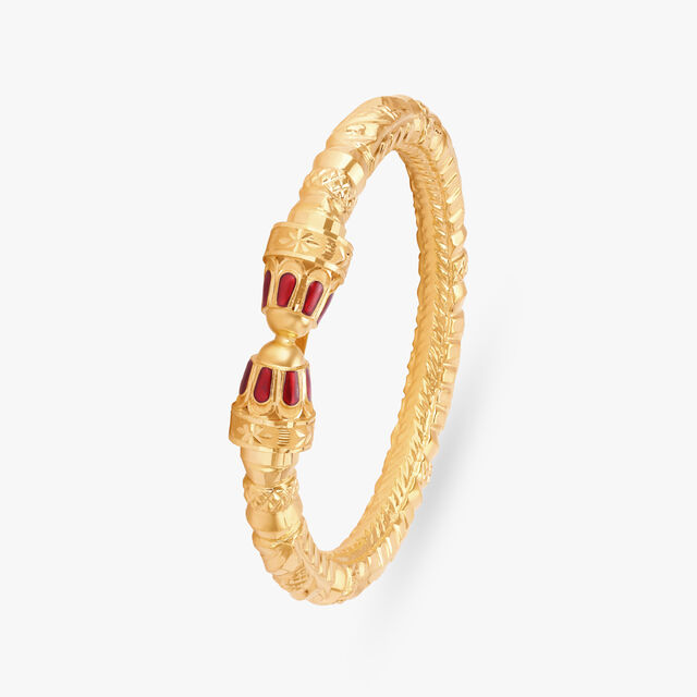 Dazzling Glass Enamel Work Gold Bangles 4