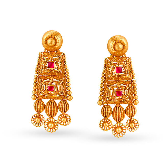 Majestic Geometric Gold Necklace Set,,hi-res 3