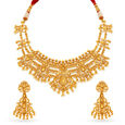 Splendid Rawa Work Gold Necklace Set,,hi-res 