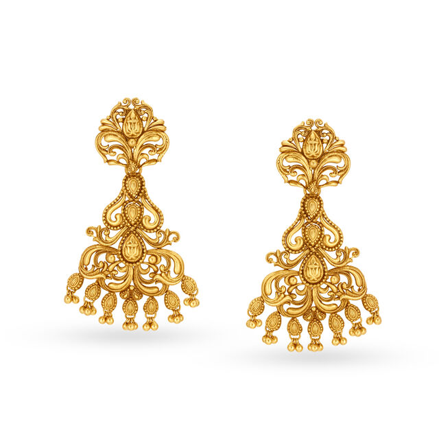 Splendid Rawa Work Gold Necklace Set,,hi-res 3