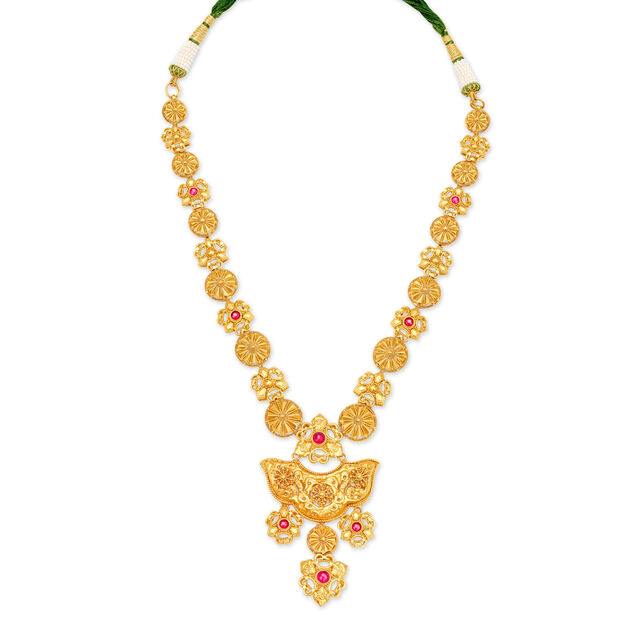 Enchanting Floral Antique Gold Necklace Set,,hi-res