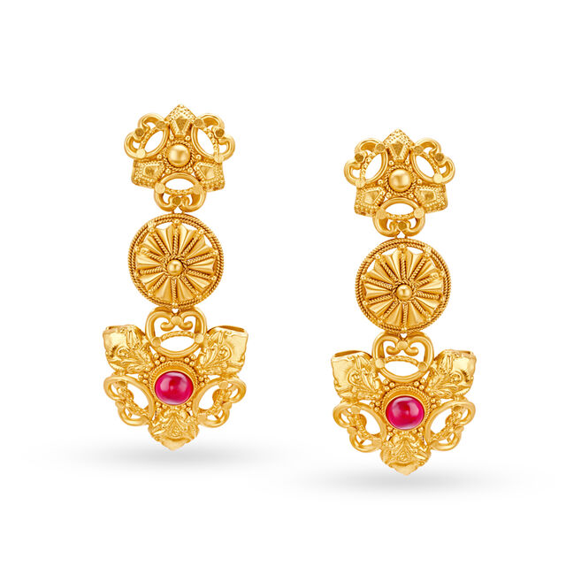 Enchanting Floral Antique Gold Necklace Set,,hi-res