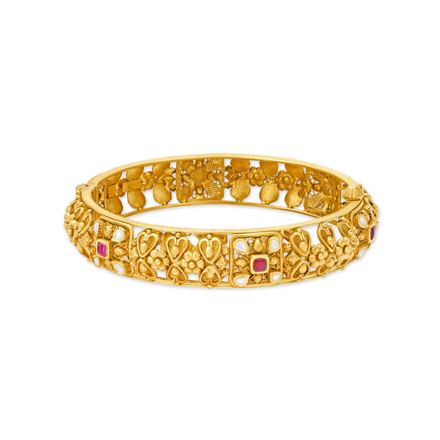 Royal Antique Gold Bangle,,hi-res