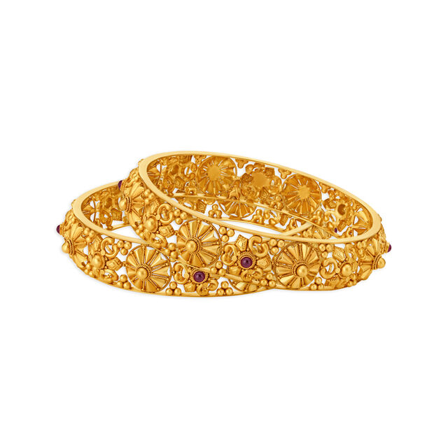 Queenly Gold Bangle Set,,hi-res