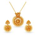 Splendid Gold Pendant and Earrings Set,,hi-res 