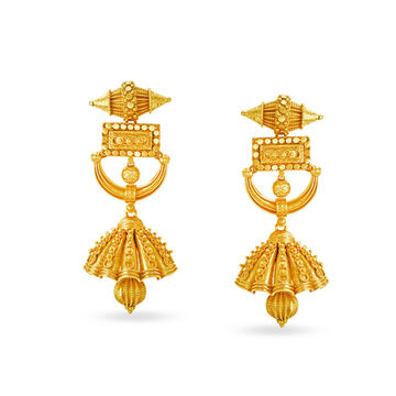 Lavish 22 Karat Yellow Gold Drop Earrings