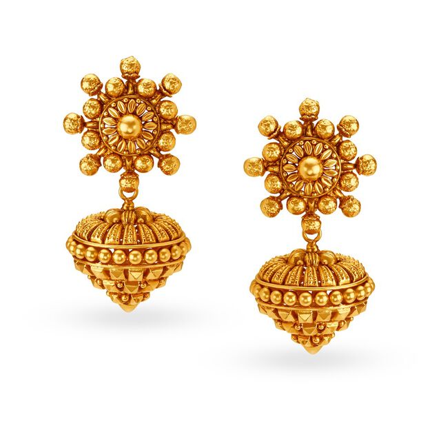 Antique 22 Karat Yellow Gold Drop Earrings 