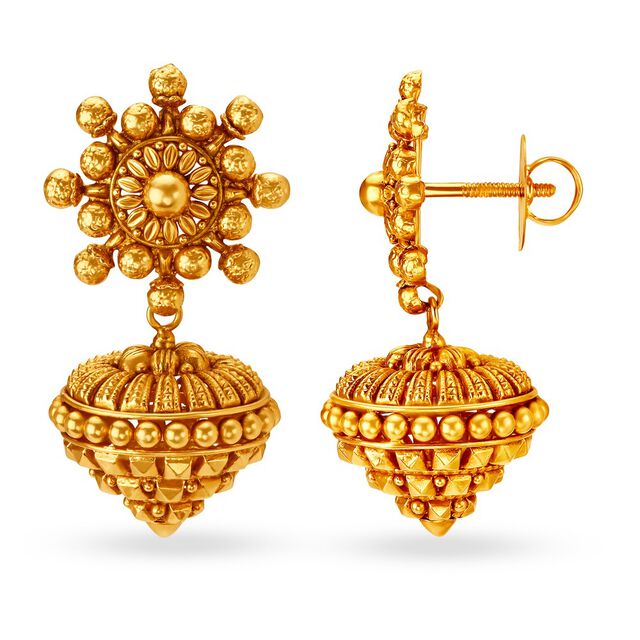 Antique 22 Karat Yellow Gold Drop Earrings 2