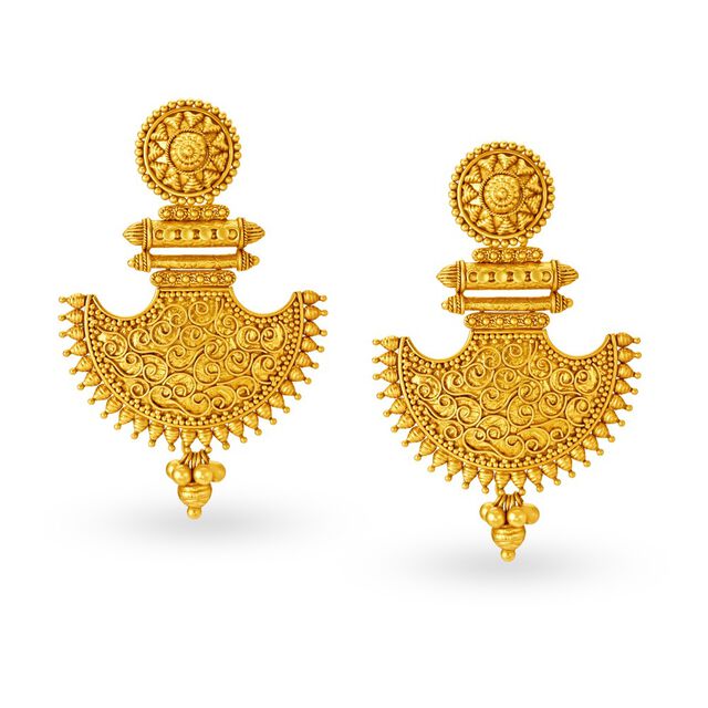 Geometric Gold Drop Earrings,,hi-res 