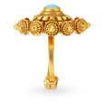 Floral Blue Gold Finger Ring,,hi-res 3