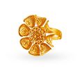 Opulent Floral Gold Finger Ring,,hi-res 2